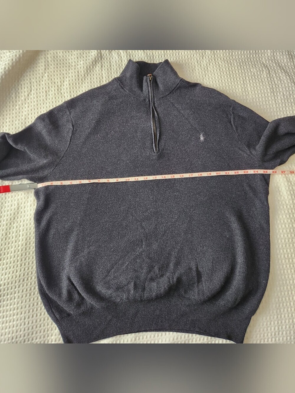 Men's Cotton Polo Ralph Lauren 1/4 Zip Sweater Size XXL - Picture 7 of 9